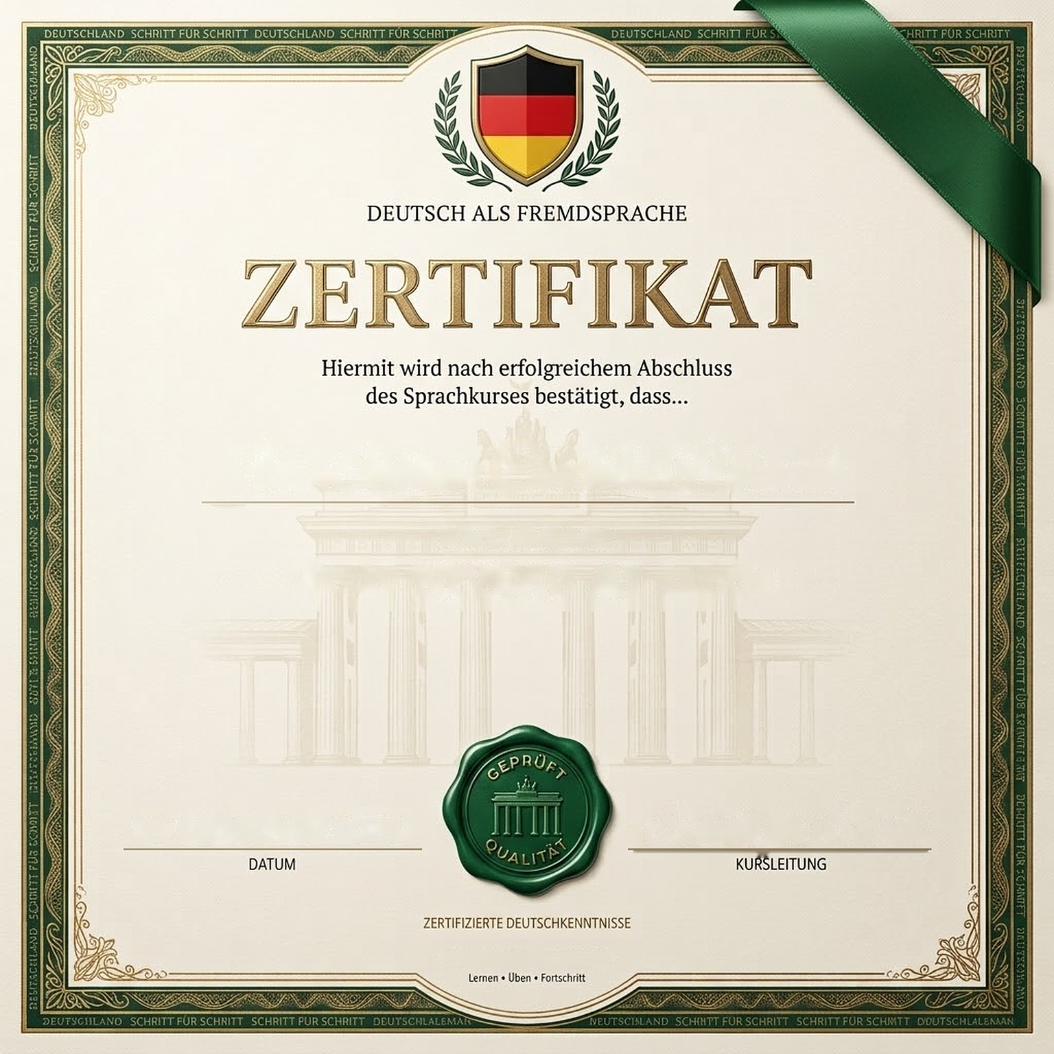 Certificado de aprobación Deutsch Schritt für Schritt